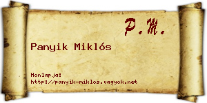 Panyik Miklós névjegykártya