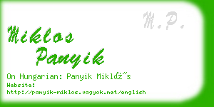 miklos panyik business card